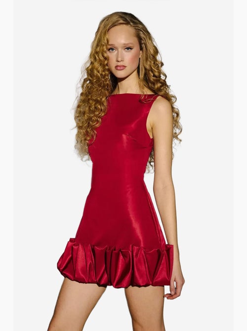 Open rug bodycon mini-jurk met ballonzoomdetail hiccup - Kiabi Open rug bodycon mini-jurk met ballonzoomdetail hiccup - Kiabi