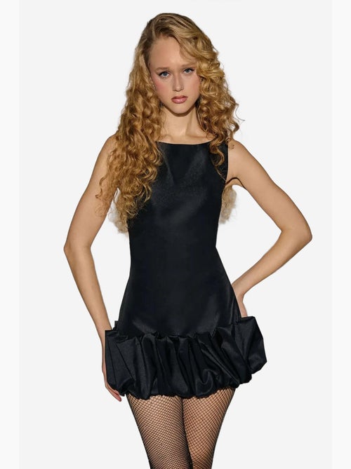 Open rug bodycon mini-jurk met ballonzoomdetail hiccup - Kiabi Open rug bodycon mini-jurk met ballonzoomdetail hiccup - Kiabi