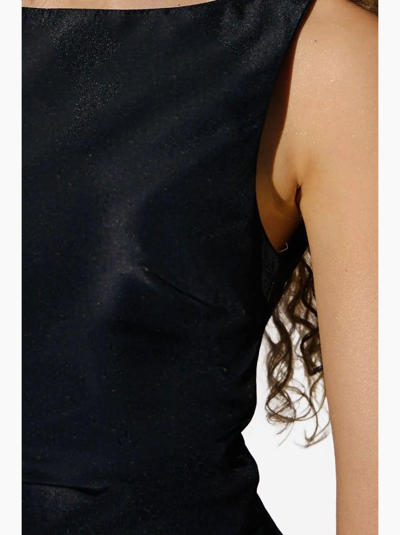 Open rug bodycon mini-jurk met ballonzoomdetail hiccup Zwart - Kiabi