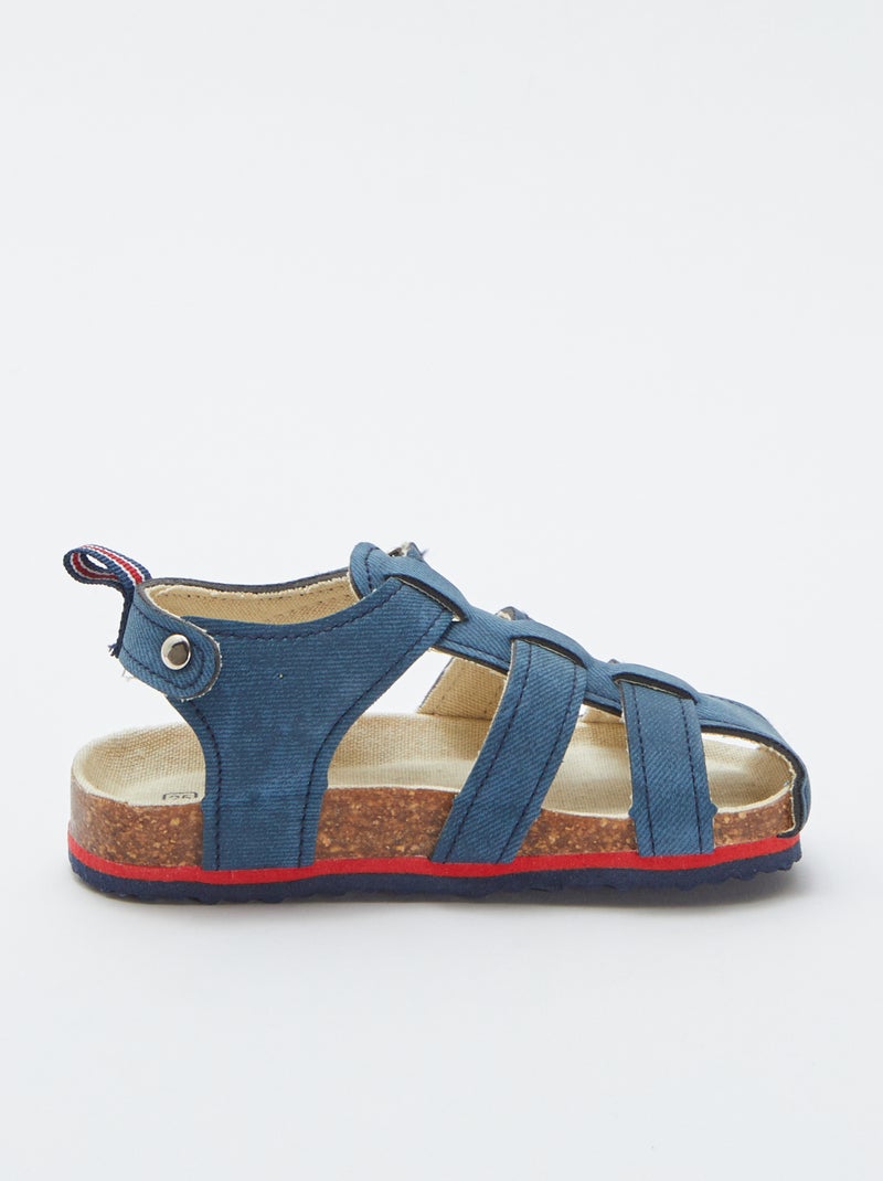 Open sandalen met kurkeffect BLAUW - Kiabi