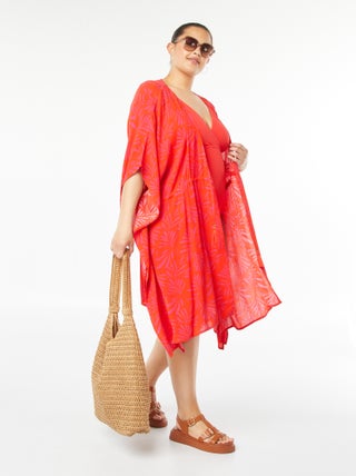 Open strandjurk met print