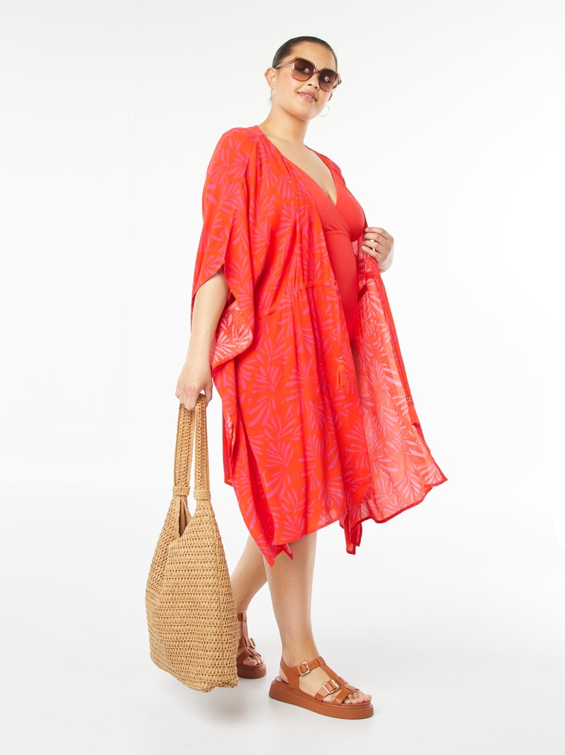 Open strandjurk met print Oranje - Kiabi
