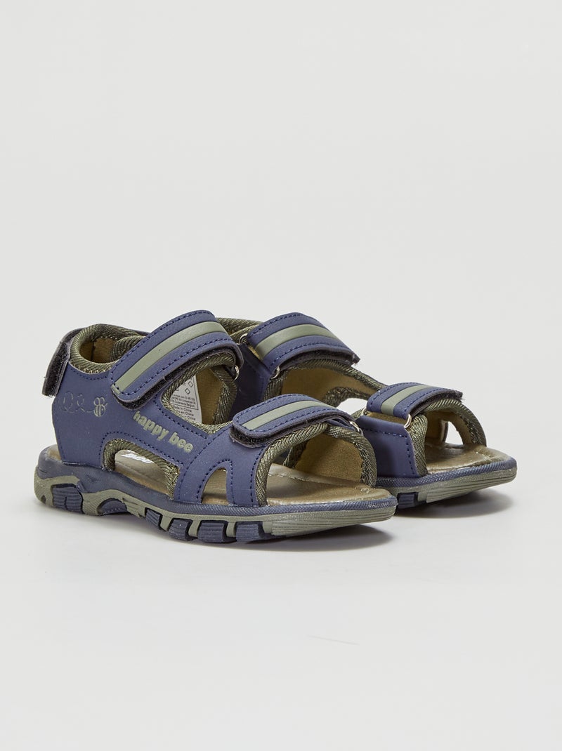 Open, tweekleurige sandalen BLAUW - Kiabi