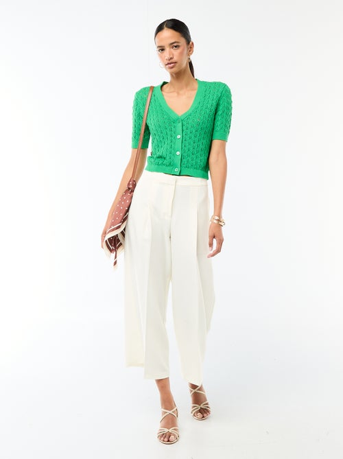 Opengewerkt vest met korte mouwen - Kiabi