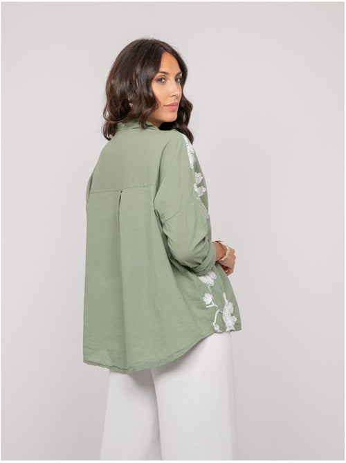 OPEYA geborduurde blouse met lange mouwen - Kiabi OPEYA geborduurde blouse met lange mouwen - Kiabi