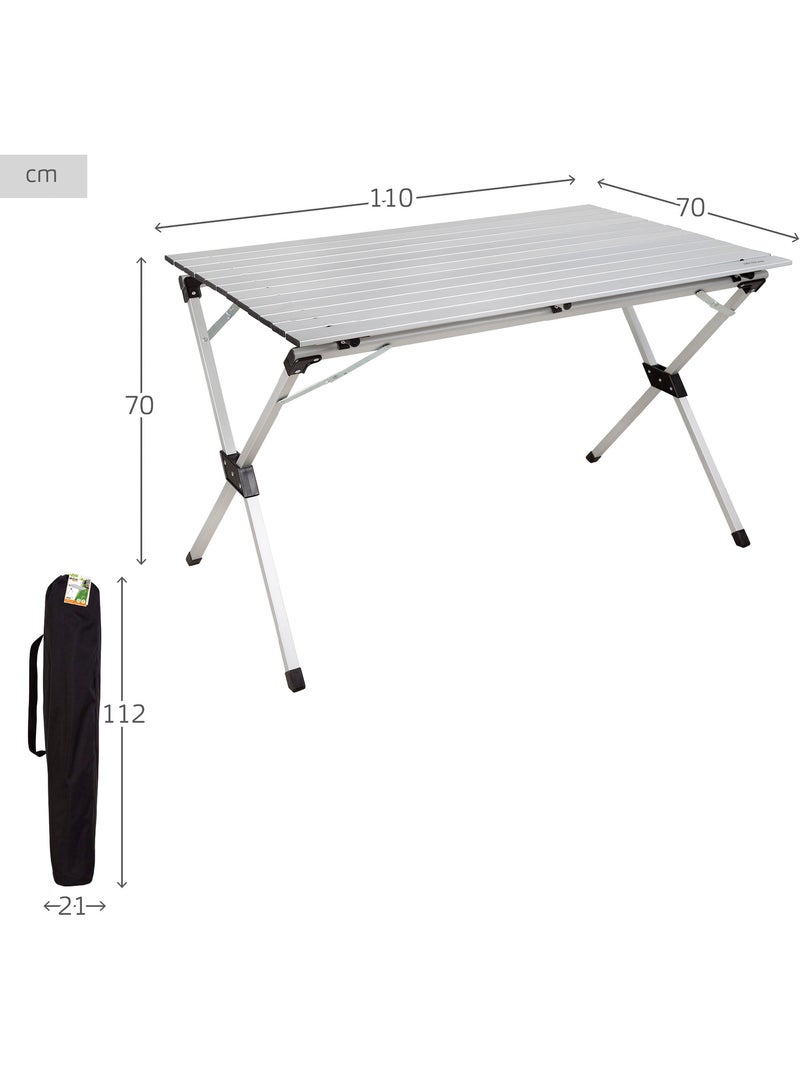 Opklapbare aluminium campingtafel aktive camping Grijs - Kiabi