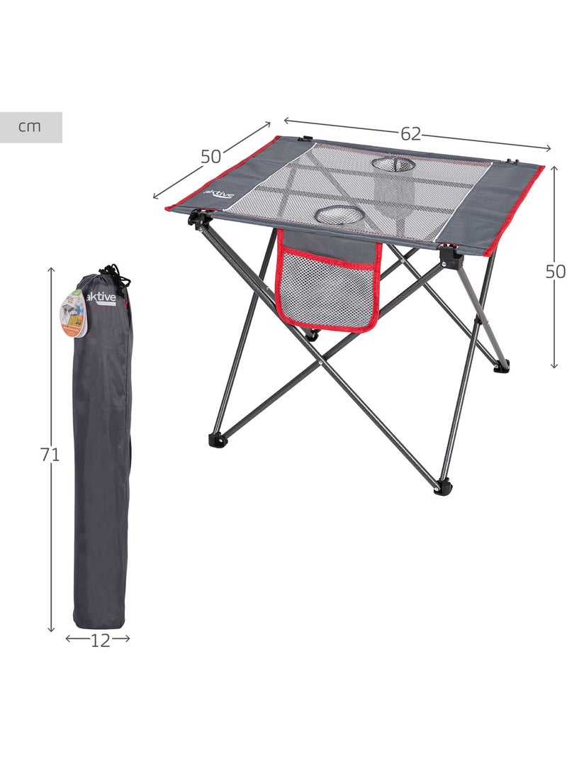 Opklapbare campingtafel met bekerhouder en opbergvak aktive Grijs - Kiabi