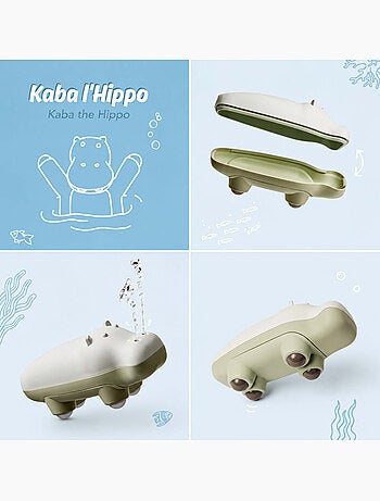 Oppi® | jouet de bain bébé massage et aspergeur d'eau kaba hippopotame