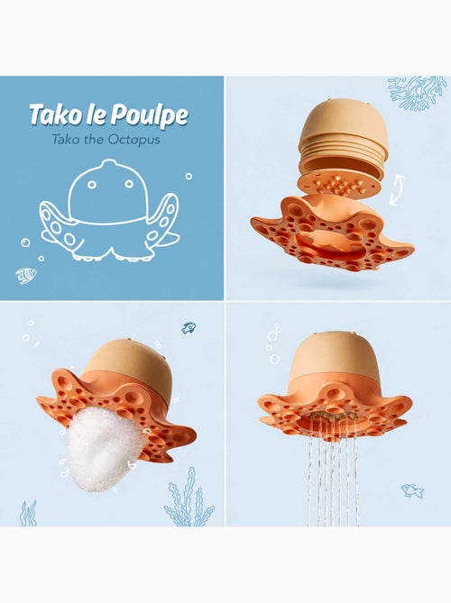 Oppi® | jouet de bain bébé mousse et douche de pluie poulpe tako - Kiabi