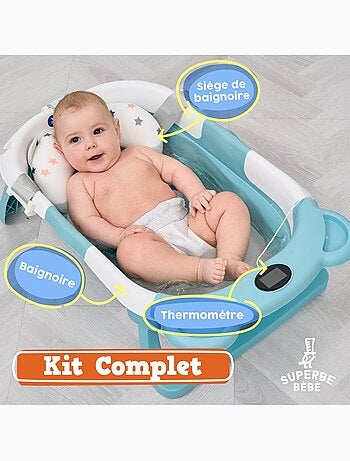 Opvouwbaar babybadje - Inclusief thermometer en badkussen - BEAR | SUPERBE BEBE