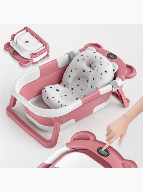 Opvouwbaar babybadje - Inclusief thermometer en badkussen - BEAR | SUPERBE BEBE - Kiabi Opvouwbaar babybadje - Inclusief thermometer en badkussen - BEAR | SUPERBE BEBE - Kiabi