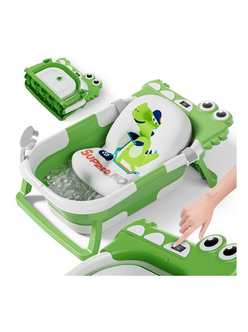 Opvouwbaar babybadje - Inclusief thermometer en badkussen - DINO | SUPERBE BEBE - Kiabi Opvouwbaar babybadje - Inclusief thermometer en badkussen - DINO | SUPERBE BEBE - Kiabi