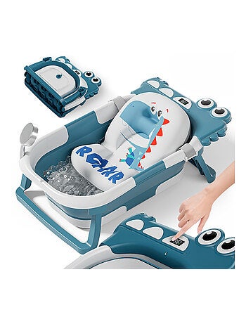 Opvouwbaar babybadje - Inclusief thermometer en badkussen - DINO | SUPERBE BEBE