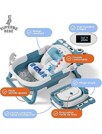 Opvouwbaar babybadje - Inclusief thermometer en badkussen - DINO | SUPERBE BEBE