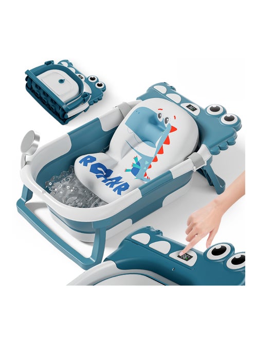 Opvouwbaar babybadje - Inclusief thermometer en badkussen - DINO | SUPERBE BEBE - Kiabi Opvouwbaar babybadje - Inclusief thermometer en badkussen - DINO | SUPERBE BEBE - Kiabi