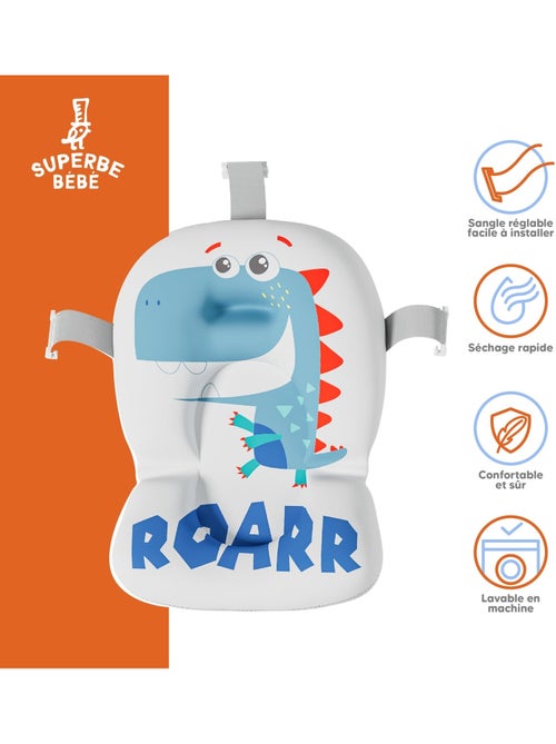 Opvouwbaar babybadje - Inclusief thermometer en badkussen - DINO | SUPERBE BEBE - Kiabi Opvouwbaar babybadje - Inclusief thermometer en badkussen - DINO | SUPERBE BEBE - Kiabi