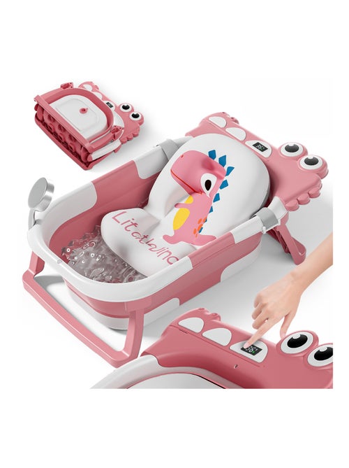 Opvouwbaar babybadje - Inclusief thermometer en badkussen - DINO | SUPERBE BEBE - Kiabi Opvouwbaar babybadje - Inclusief thermometer en badkussen - DINO | SUPERBE BEBE - Kiabi