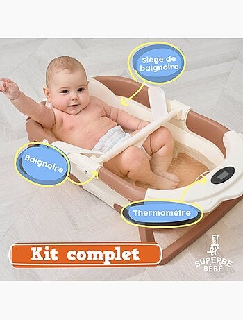 Opvouwbaar babybadje - Inclusief thermometer en badkussen - LION | SUPERBE BEBE