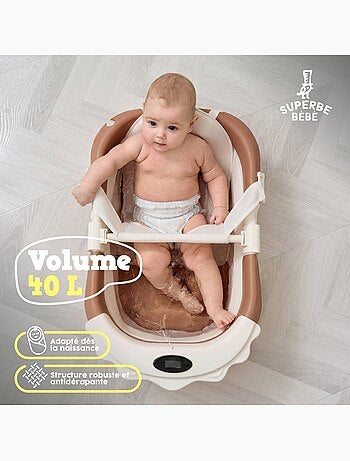 Opvouwbaar babybadje - Inclusief thermometer en badkussen - LION | SUPERBE BEBE
