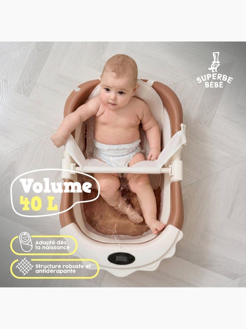 Opvouwbaar babybadje - Inclusief thermometer en badkussen - LION | SUPERBE BEBE - Kiabi Opvouwbaar babybadje - Inclusief thermometer en badkussen - LION | SUPERBE BEBE - Kiabi