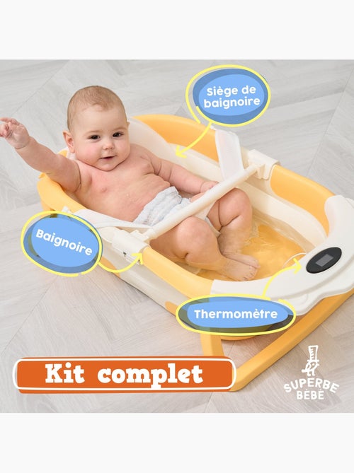 Opvouwbaar babybadje - Inclusief thermometer en badkussen - LION | SUPERBE BEBE - Kiabi Opvouwbaar babybadje - Inclusief thermometer en badkussen - LION | SUPERBE BEBE - Kiabi