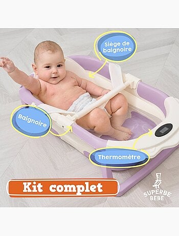 Opvouwbaar babybadje - Inclusief thermometer en badkussen - LION | SUPERBE BEBE