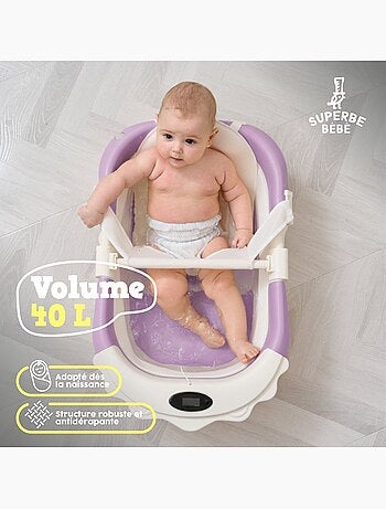 Opvouwbaar babybadje - Inclusief thermometer en badkussen - LION | SUPERBE BEBE