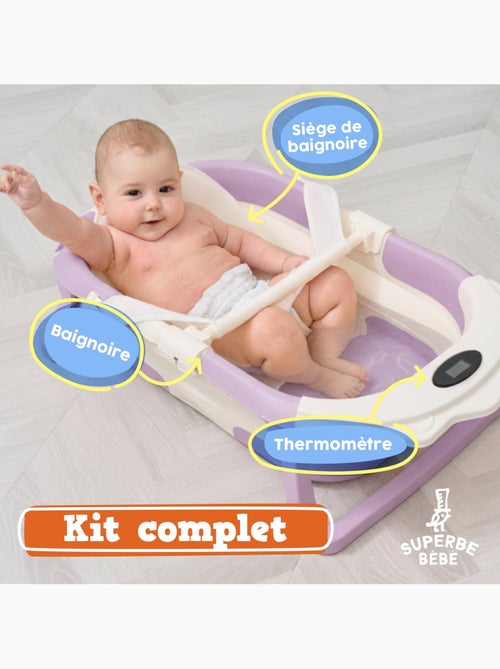 Opvouwbaar babybadje - Inclusief thermometer en badkussen - LION | SUPERBE BEBE - Kiabi Opvouwbaar babybadje - Inclusief thermometer en badkussen - LION | SUPERBE BEBE - Kiabi