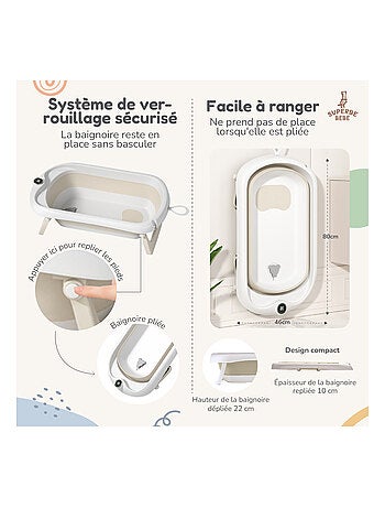Opvouwbaar babybadje - Inclusief thermometer en badzitje | SUPERBE BEBE