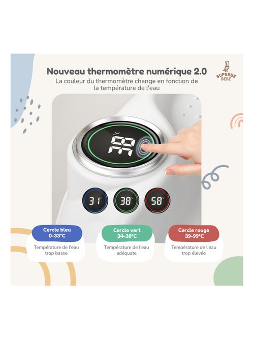 Opvouwbaar babybadje - Inclusief thermometer en badzitje | SUPERBE BEBE - Kiabi Opvouwbaar babybadje - Inclusief thermometer en badzitje | SUPERBE BEBE - Kiabi