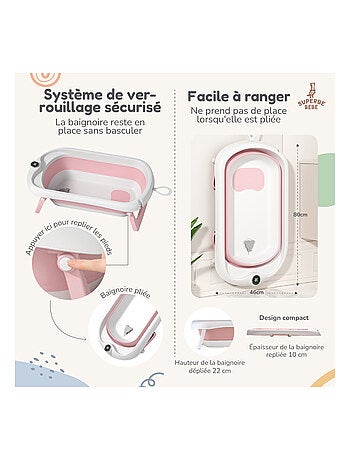 Opvouwbaar babybadje - Inclusief thermometer en badzitje | SUPERBE BEBE