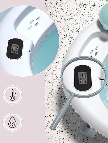 Opvouwbaar babybadje met thermometer, inzetstuk en standaard – 0+