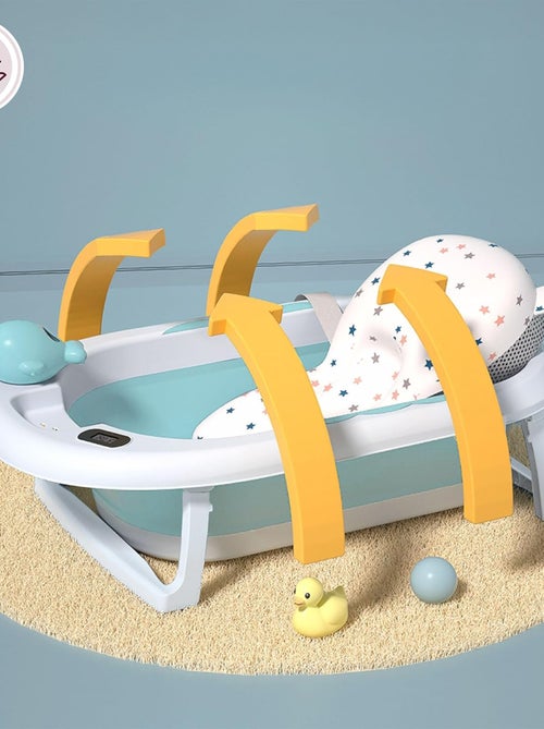Opvouwbaar babybadje met thermometer, inzetstuk en standaard – 0+ - Kiabi