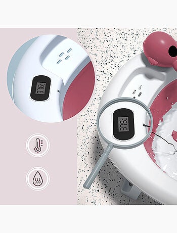 Opvouwbaar babybadje met thermometer, inzetstuk en standaard
