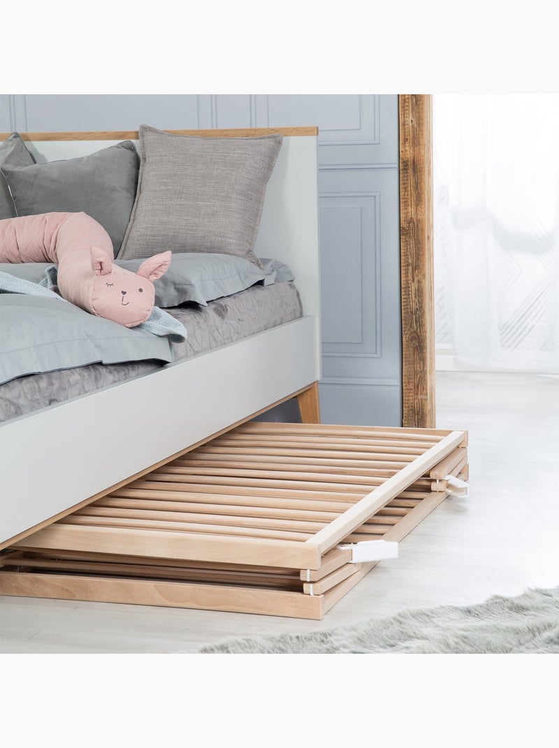Opvouwbaar babybed 60 x 120 met wieltjes en in hoogte verstelbaar 'Fold Up' ROBA Natuurlijk hout - Kiabi