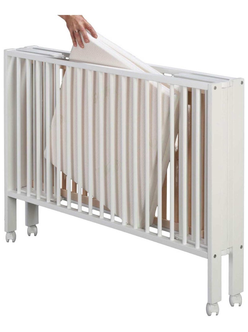 Opvouwbaar kinderbed 60x120 cm met matras, wit Wit - Kiabi