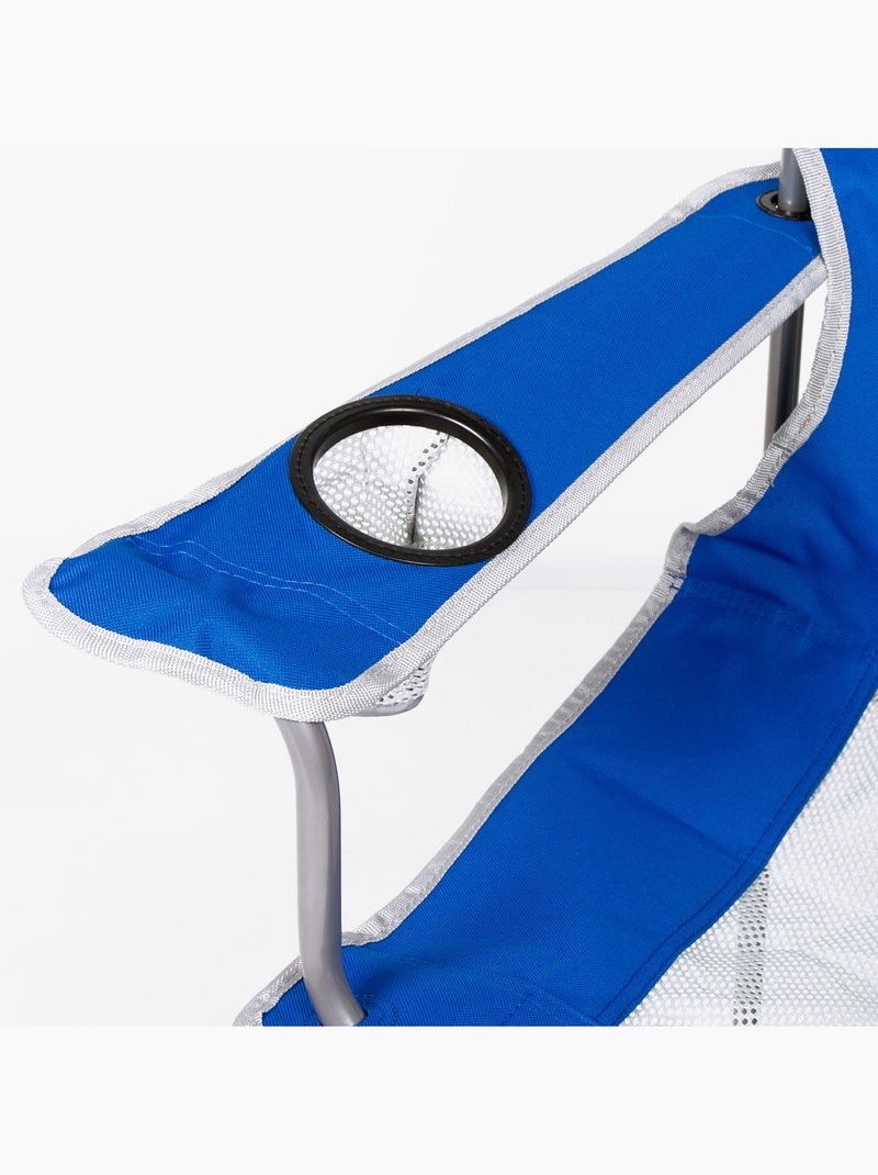 Opvouwbare campingstoel met bekerhouder en ademende rugleuning aktive Blauw - Kiabi