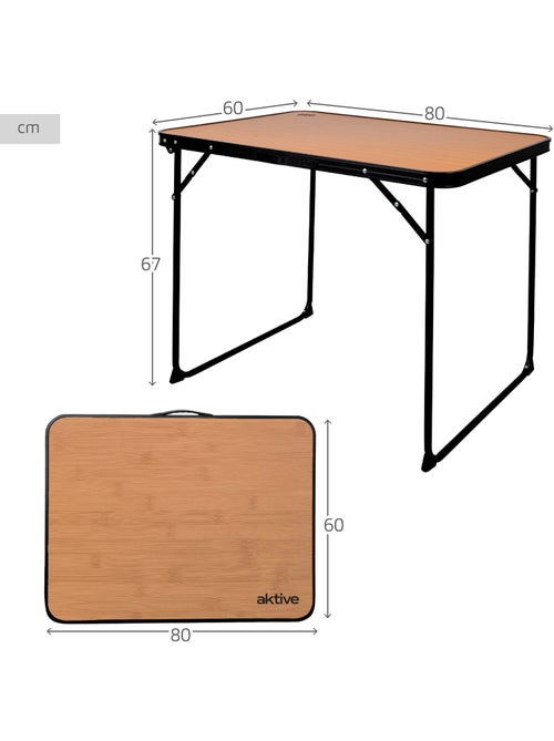 Opvouwbare campingtafel van bamboe met handvat aktive - Kiabi Opvouwbare campingtafel van bamboe met handvat aktive - Kiabi