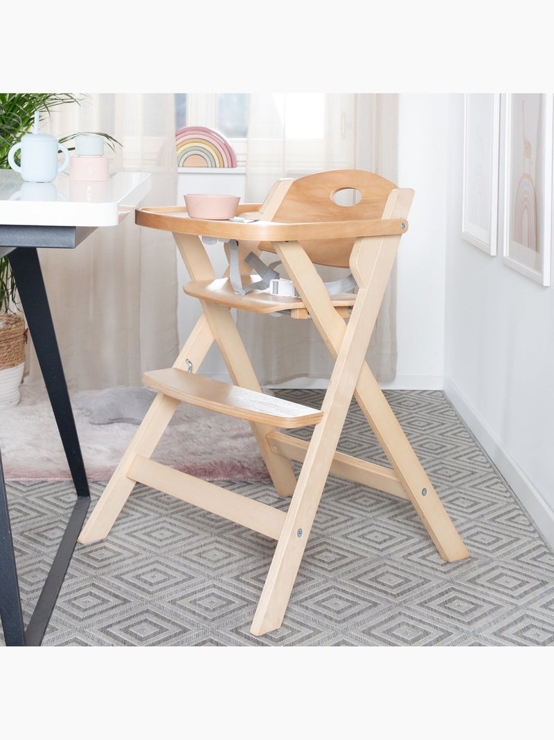 Opvouwbare kinderstoel met afneembaar eetblad 'Fold Up Smart' ROBA Natuurlijk hout - Kiabi