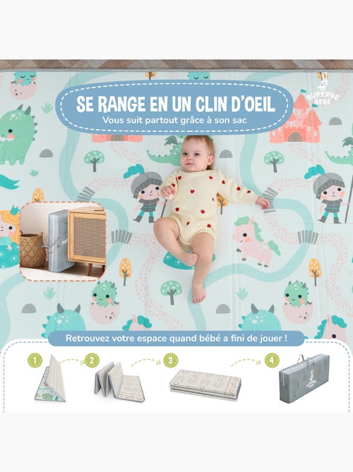 Opvouwbare omkeerbare waterdichte schuim speelmat - 180x150x1 - CASTLE | SUPERBE BEBE - Kiabi