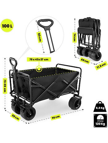 Opvouwbare transportkar hypermotion 100 l – tot 120 kg