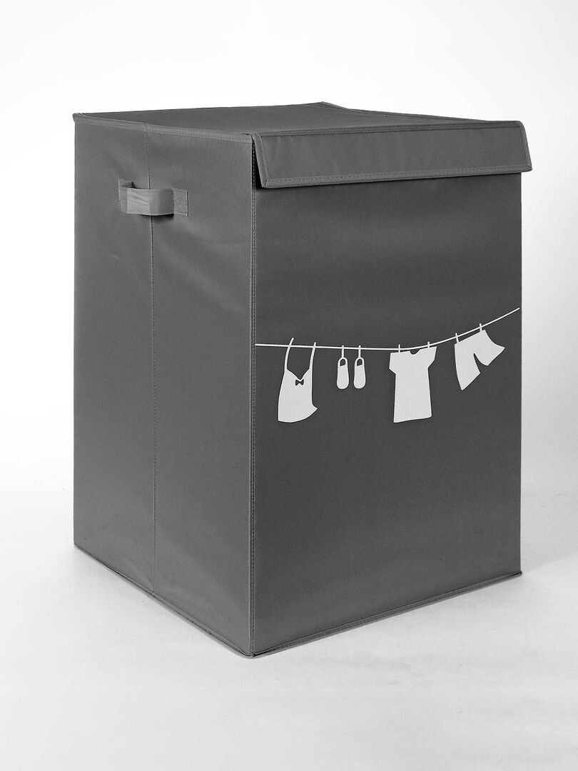 5Five Flexibele wasmand/opbergmand - grijs - 60 ltr - D41 x H66 cm | Fun en Feest