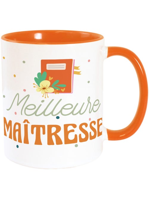 Oranje mok van keramiek – 240 ml, 'Beste juf' - Kiabi