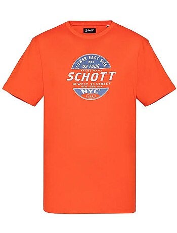 Schott tsustour wit t-shirt voor heren