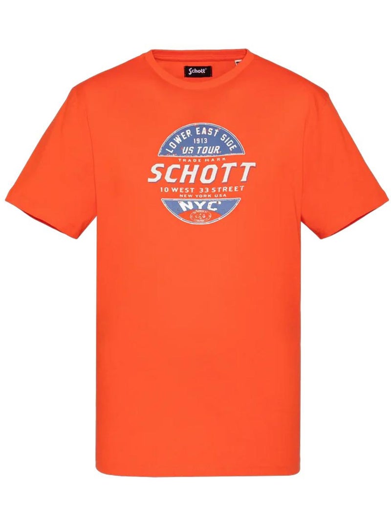 Oranje T-shirt voor Heren - Schott TSUSTOUR Oranje - Kiabi