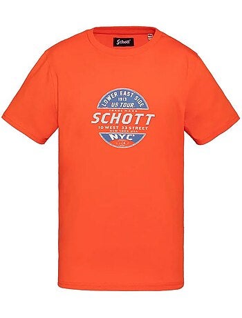 Oranje t-shirt voor jongens - schott ustour