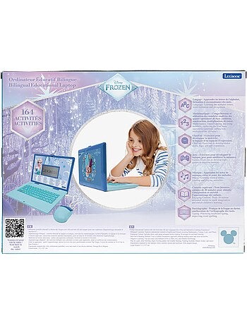 Ordinateur éducatif bilingue avec 164 activités au design la reine des neiges (en/fr)