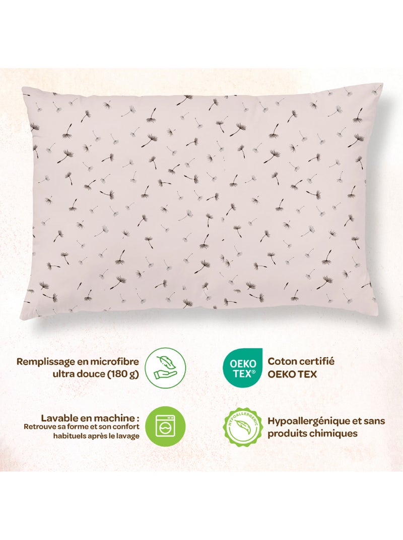 Oreiller avec taie inclus - Coton OEKO-TEX | SUPERBE BEBE Bleu Bordeaux Blanc - Kiabi