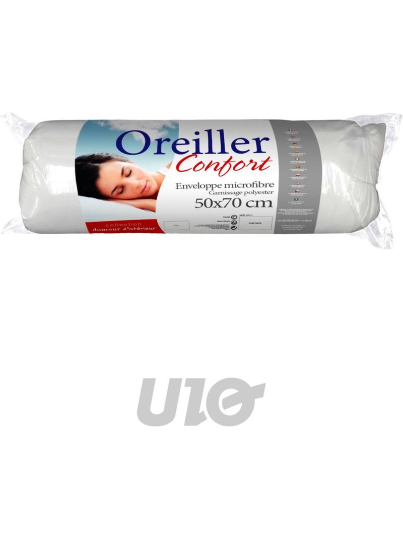 Oreiller uni confort en polyester Blanc - Kiabi