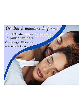 Oreillers polyester flocon mémoire de forme promo linge